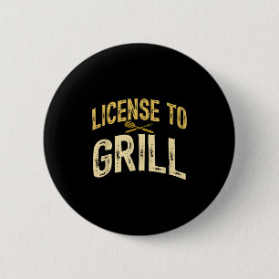 Funny Vater Lieben Grillen Lizenz für Grillfleisch Button