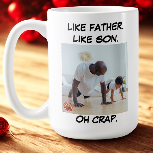 Funny Vater like Father like Son Foto Geschenk Kaffeetasse