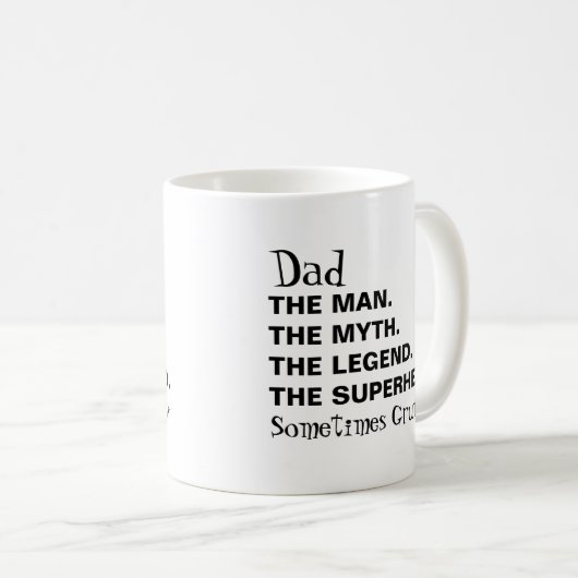 Funny Vater Man Myth Legend Grumpy Typografie Kaffeetasse (VorderseiteRechts)