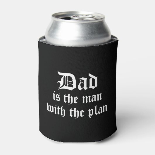 Funny Vater Manly Schwarz-weiß Can Cooler Holder Dosenkühler (Kanne Vorderseite)