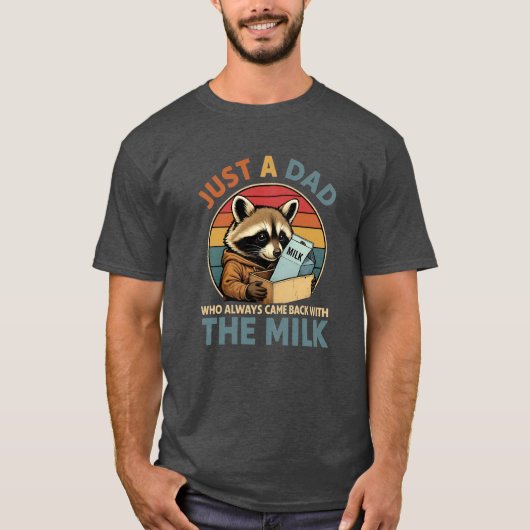 Funny Vater Milk Shirt | Raccoon-Design (Vorderseite)