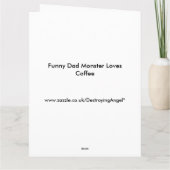 Funny Vater Momster Lieben Kaffeemarke Karte (Rückseite)