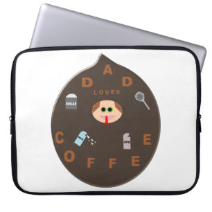 Funny Vater Monster Liebe Kaffee Laptop Schläfchen Laptopschutzhülle