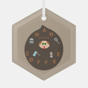 Funny Vater Monster Liebe Kaffee Ornament Aus Glas