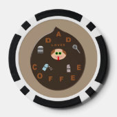 Funny Vater Monster Liebe Kaffee Pokerchips (Rückseite)