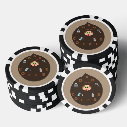 Funny Vater Monster Liebe Kaffee Pokerchips (Stapel)