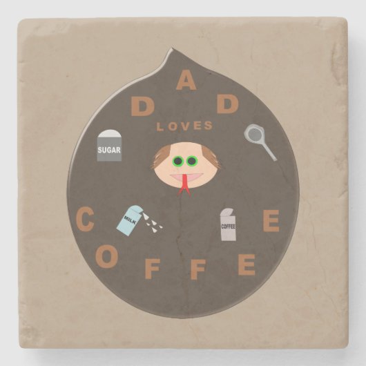 Funny Vater Monster Liebe Kaffee Steinuntersetzer (Vorderseite)