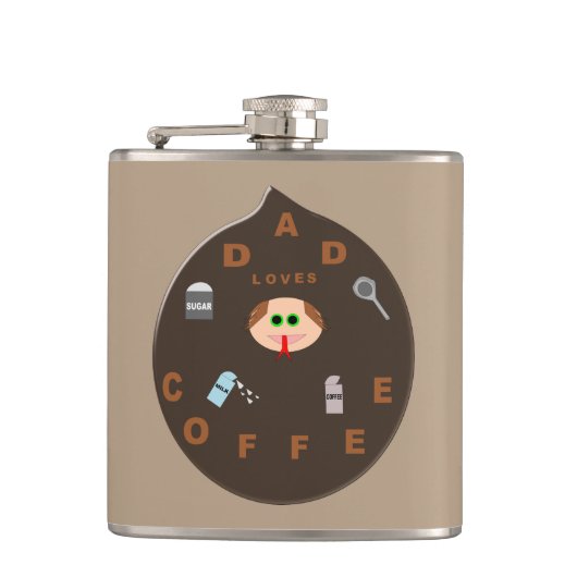 Funny Vater Monster Liebe Kaffeefass Flachmann (Vorderseite)