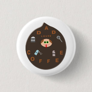 Funny Vater Monster Liebe Kaffeetaste Button