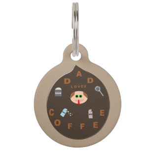 Funny Vater Monster Lieben Coffee Custom Dog Tag Tiermarke