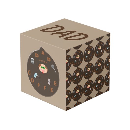 Funny Vater Monster Lieben Coffee Custom Foto Cube Würfel (Vorderseite Schrägansicht)