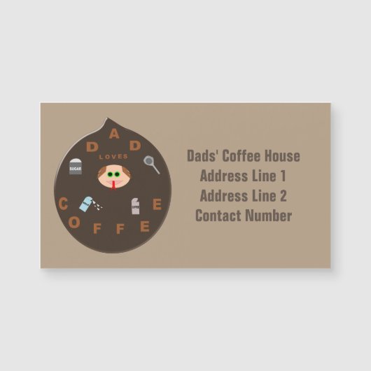 Funny Vater Monster Lieben Kaffee Business Magnet (Vorderseite)