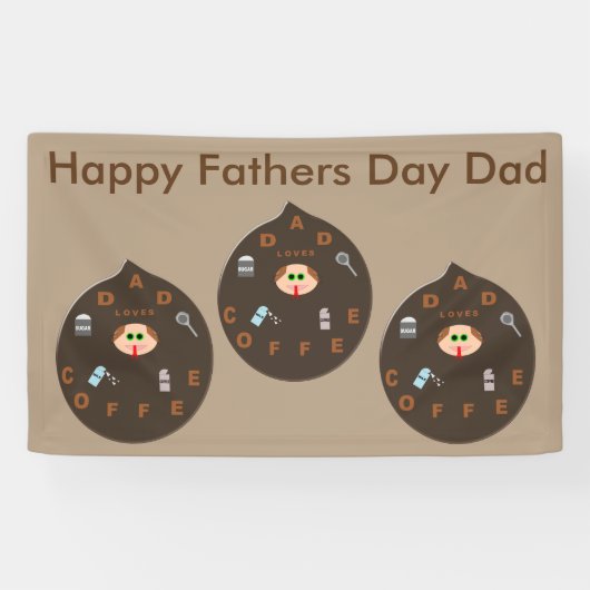 Funny Vater Monster Lieben Kaffee Custom Banner (Horizontal)