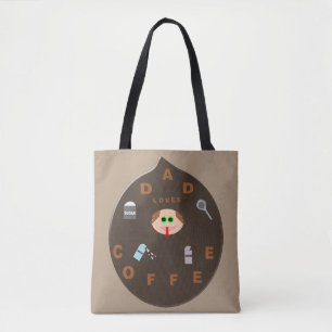 Funny Vater Monster Lieben Kaffee Custom Totbeutel Tasche