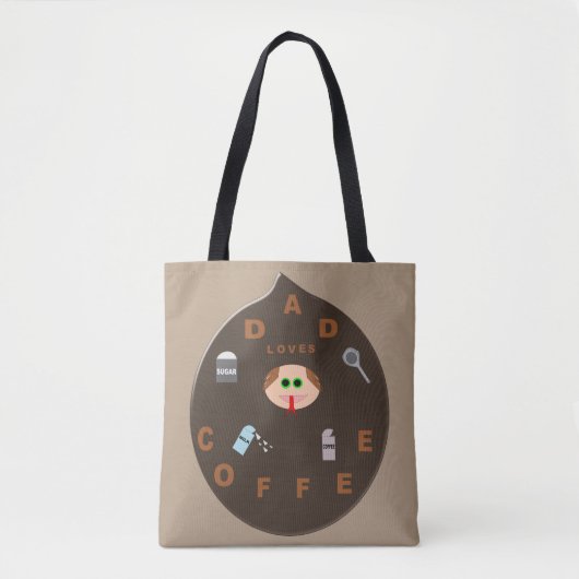 Funny Vater Monster Lieben Kaffee Custom Totbeutel Tasche (Vorderseite)