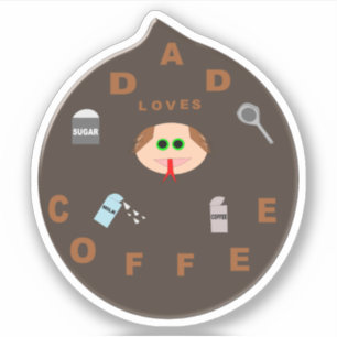 Funny Vater Monster Lieben Kaffee geformt Aufkleber