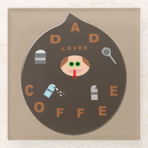 Funny Vater Monster Lieben Kaffee Glass Untersetze Glasuntersetzer