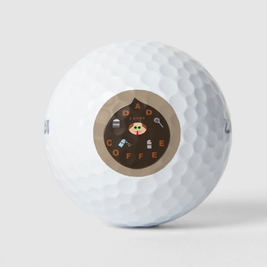 Funny Vater Monster Lieben Kaffee Golf Ball (Vorderseite)