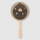 Funny Vater Monster Lieben Kaffee Hand Fan Fächer (Vorderseite)