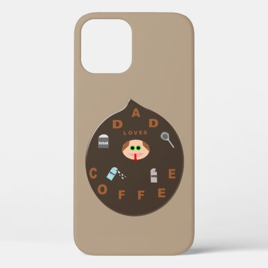 Funny Vater Monster Lieben Kaffee iPhone Case (Rückseite)