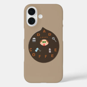 Funny Vater Monster Lieben Kaffee iPhone Case