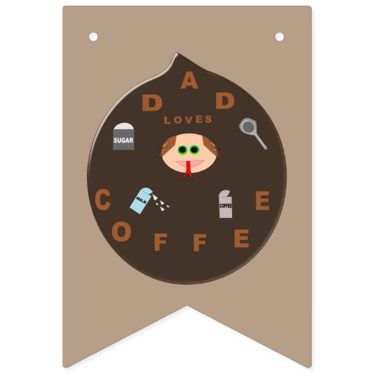 Funny Vater Monster Lieben Kaffee Jagdfahnen Wimpelkette (Zweite Fahne)