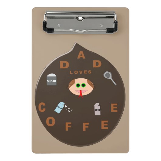 Funny Vater Monster Lieben Kaffee Mini Zwischenabl Klemmbrett (Vorderseite)