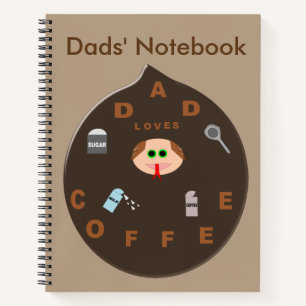 Funny Vater Monster Lieben Kaffee Spirale Notebook Notizblock