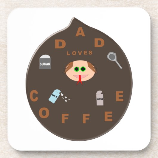 Funny Vater Monster Lieben Kaffee Untersetzer (Vorderseite)