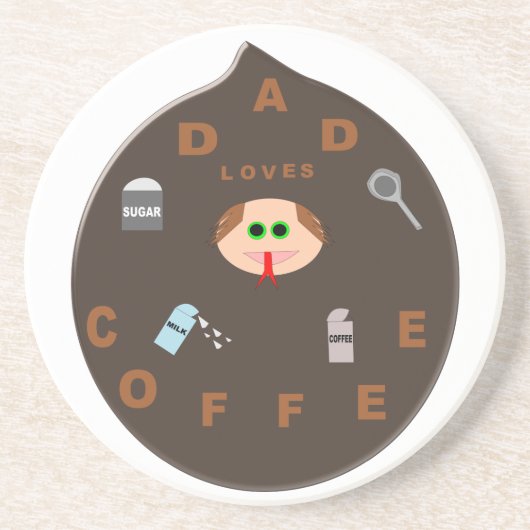 Funny Vater Monster Lieben Kaffee Untersetzer (Vorne)