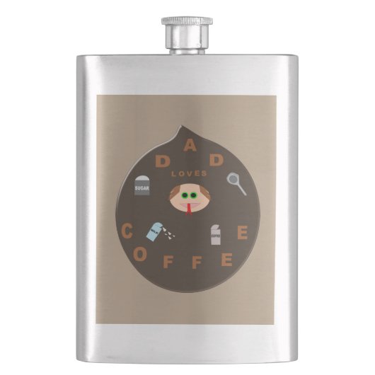 Funny Vater Monster Lieben Kaffeefass Flachmann (Vorderseite)