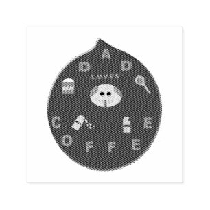 Funny Vater Monster Lieben Kaffeegenuss Briefmarke Permastempel