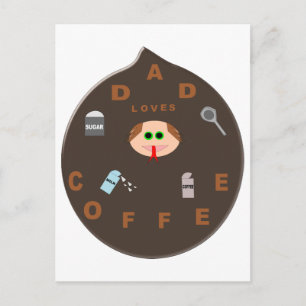 Funny Vater Monster Lieben Kaffeekarte Postkarte