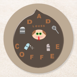 Funny Vater Monster Lieben Kaffeepapier Untersetze Runder Pappuntersetzer