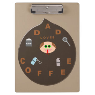 Funny Vater Monster Lieben Kaffeepappe Klemmbrett
