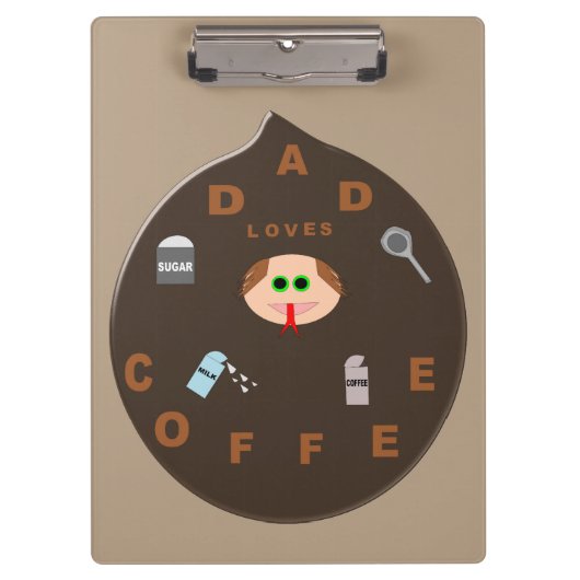 Funny Vater Monster Lieben Kaffeepappe Klemmbrett (Vorderseite)