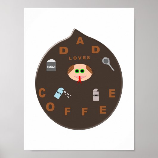 Funny Vater Monster Lieben Kaffeeposter Poster (Vorne)