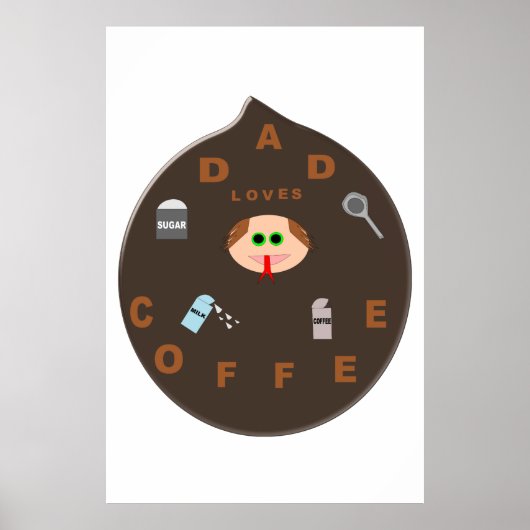 Funny Vater Monster Lieben Kaffeeposter Poster (Vorne)