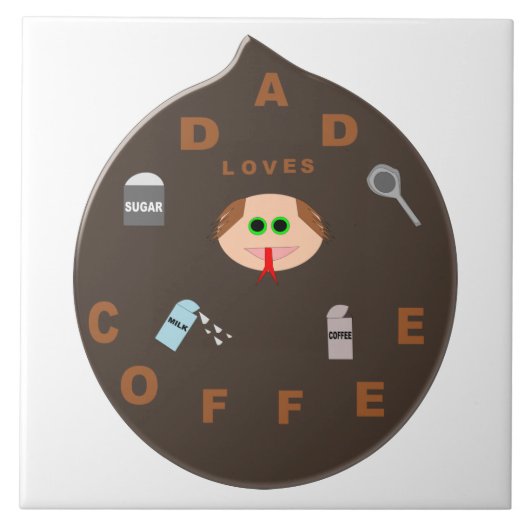 Funny Vater Monster Lieben Kaffeetasse Fliese (Vorderseite)