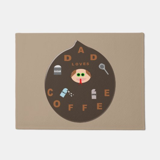 Funny Vater Monster Lieben Kaffeetasse Mat Fußmatte (Vorderseite)