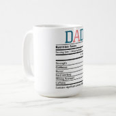 Funny Vater Nutrition Fakten Kaffeetasse (Vorderseite Links)