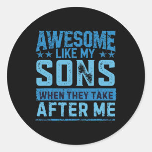Funny Vater Shirt von Sons Männer Sonntag Da Runder Aufkleber