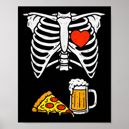 Funny Vater Skeletter Bierbraun Zza Halloween Kost Poster (Vorne)