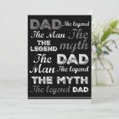 Funny Väter Tageskarten Black Quote Typografie Dankeskarte (Stehend Vorderseite)