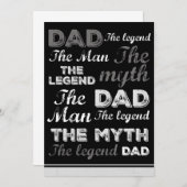 Funny Väter Tageskarten Black Quote Typografie Dankeskarte (Vorne/Hinten)