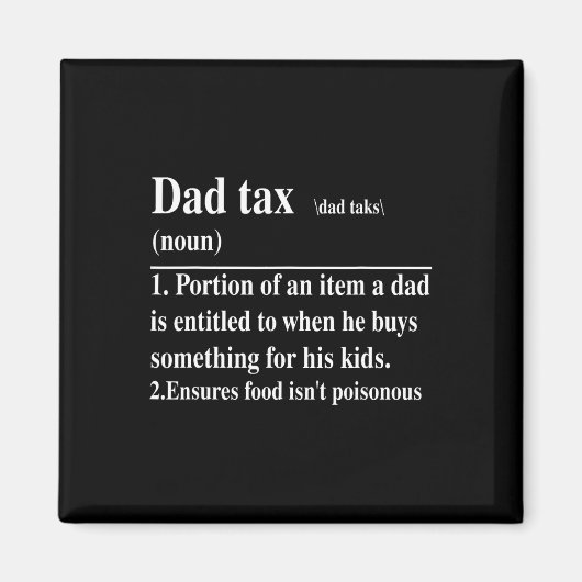 Funny Vater Tax Definition Daddy Vatertag Magnet (Vorne)
