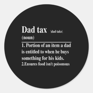 Funny Vater Tax Definition Daddy Vatertag Runder Aufkleber