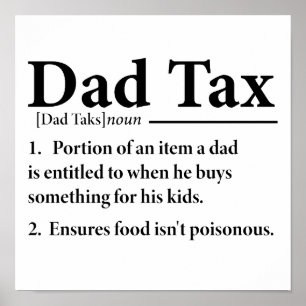 Funny Vater Tax Definition Sarcastic Vatertag Poster
