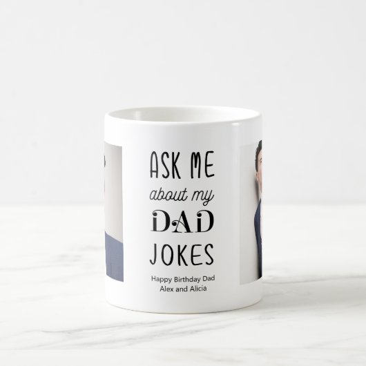 Funny Vater Vater Zitat Schwarz-weißes Foto Kaffeetasse (Mittel)
