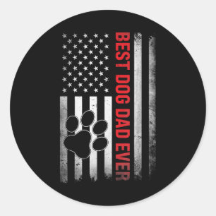 Funny Vater Vathers Day Hund Vater Runder Aufkleber